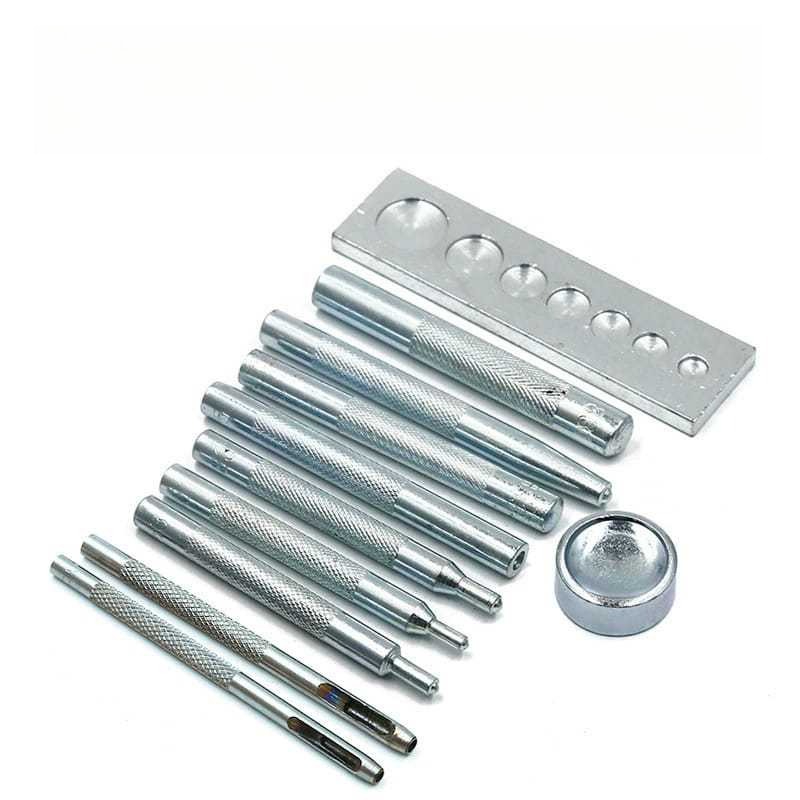Rivet Setter Tool - 11個入りスナップリベットファスナーボタン取り付けツールキット DIYレザークラフト＆ハンドパンチング用