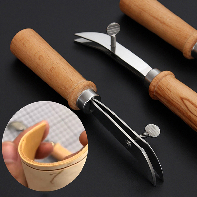 Groover Stitching Tool - 調節可能な革縁縫い溝切り器 レザークラフト溝切りDIYツール レザークリンパー スロッティング＆グルービング