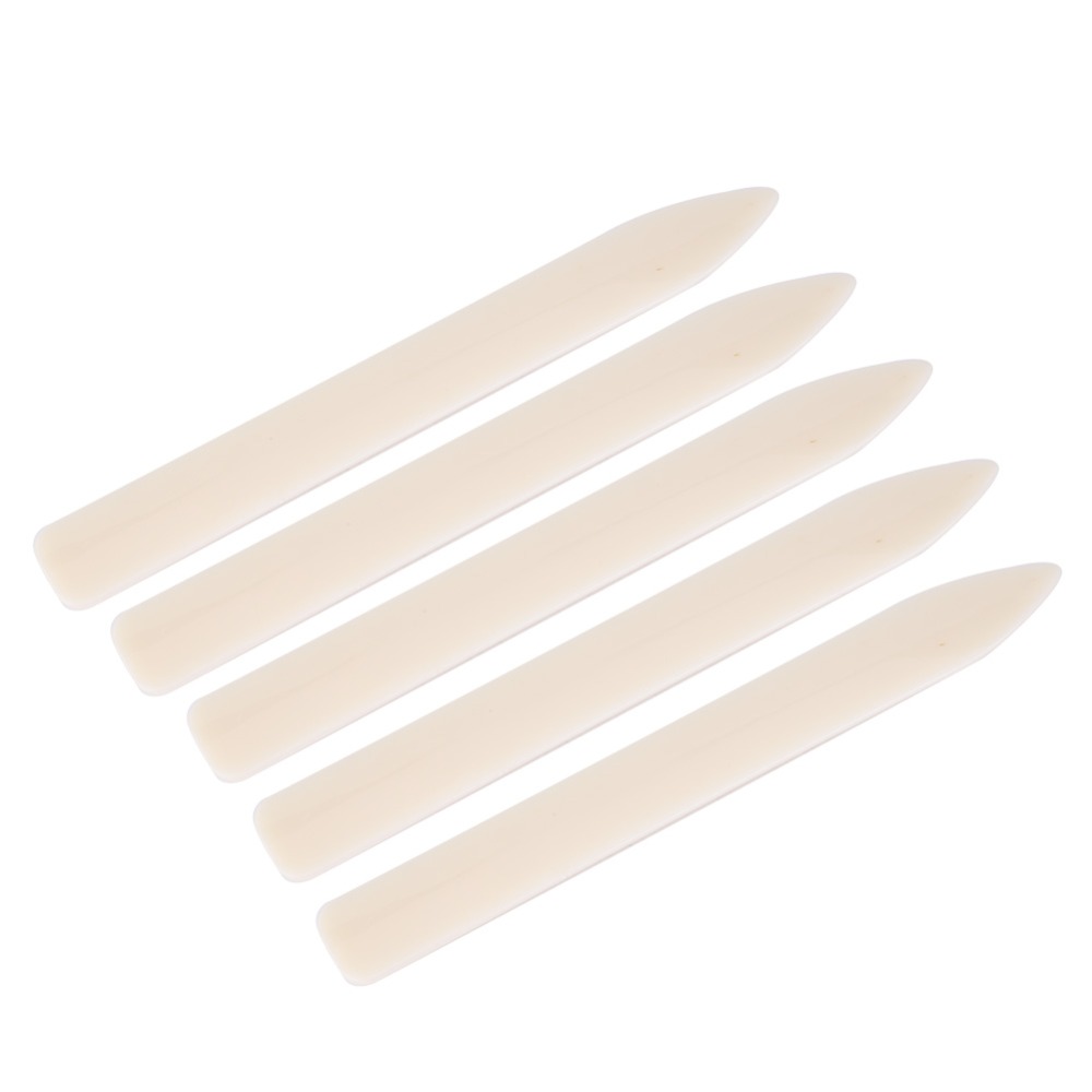 Bone Folder Tool - 5個入りプラスチック製ボーンフォルダーツール、ロングタイプデザイン、手持ちツール、レザークラフトフォルダー、エッジトリミングツール、ペーパークラフト用