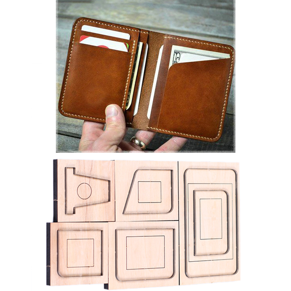 Leatherwork Machine - DIYレザークラフトシンプルカードホルダースモールウォレットナイフ金型切断機パンチツールパターン120x95mm