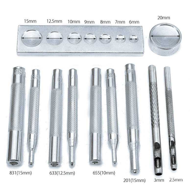 11個入りスナップリベットファスナーボタン取り付けツールキッ - Rivet Setter Tool のレビューと価格