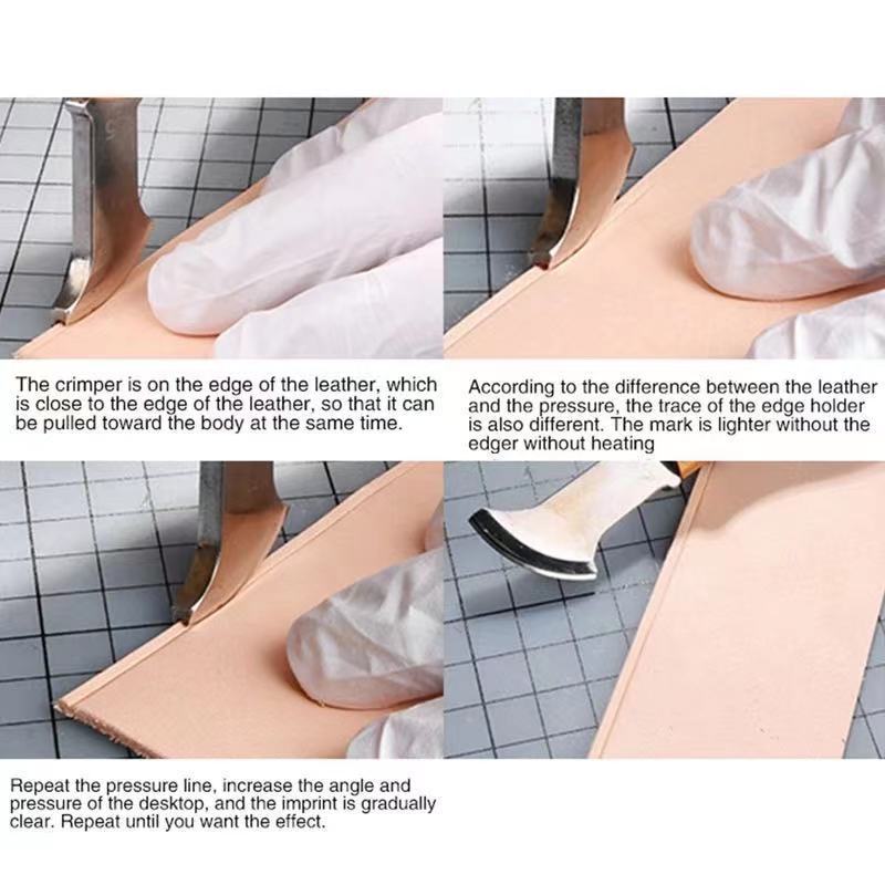 赤い木製ハンドル付き革漉き型抜き工具、扇形溝切り器、革工芸用 - Groover Stitching Tool のレビューと価格